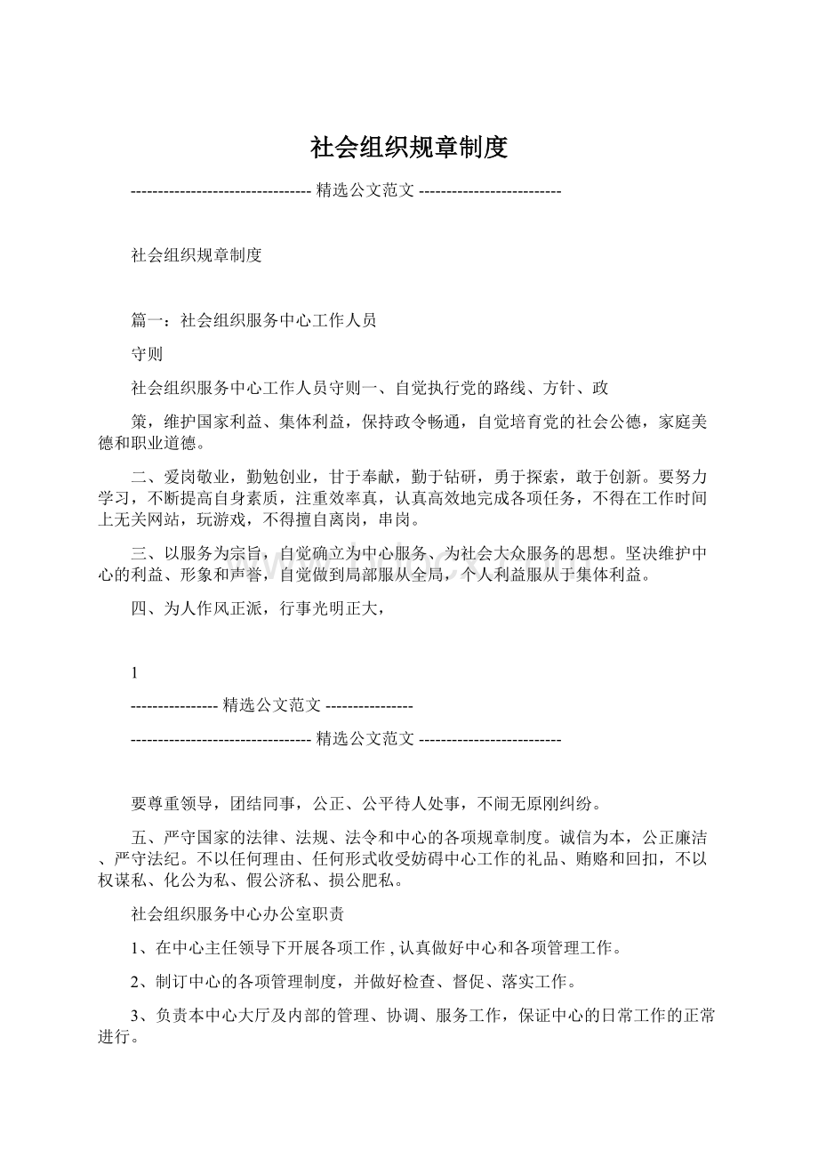 社会组织规章制度.docx