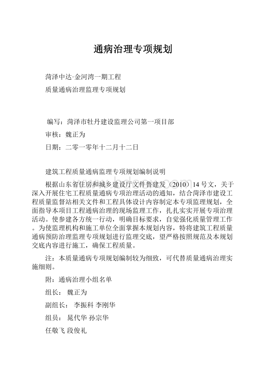 通病治理专项规划.docx