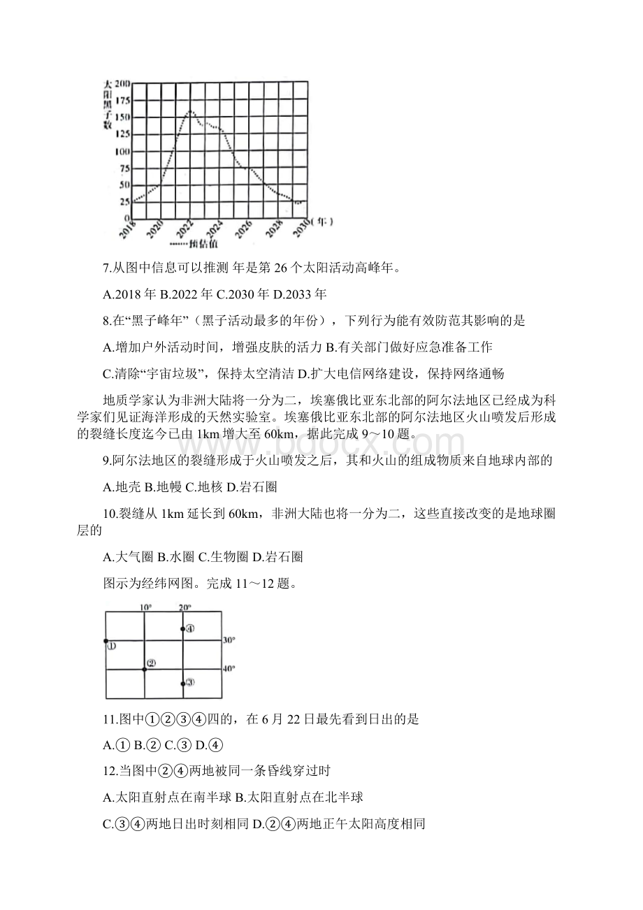 安徽省全国示范高中名校高三地理上学期九月联考试题.docx_第3页