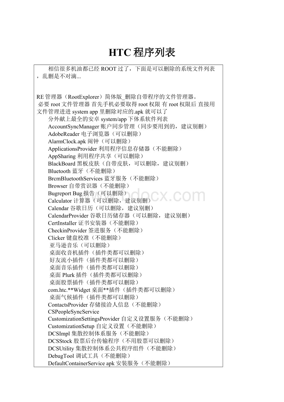 HTC程序列表.docx_第1页