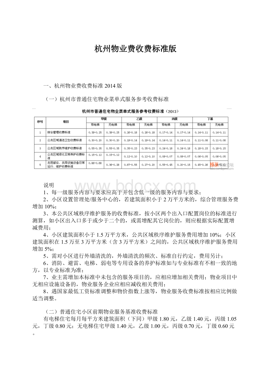 杭州物业费收费标准版.docx_第1页