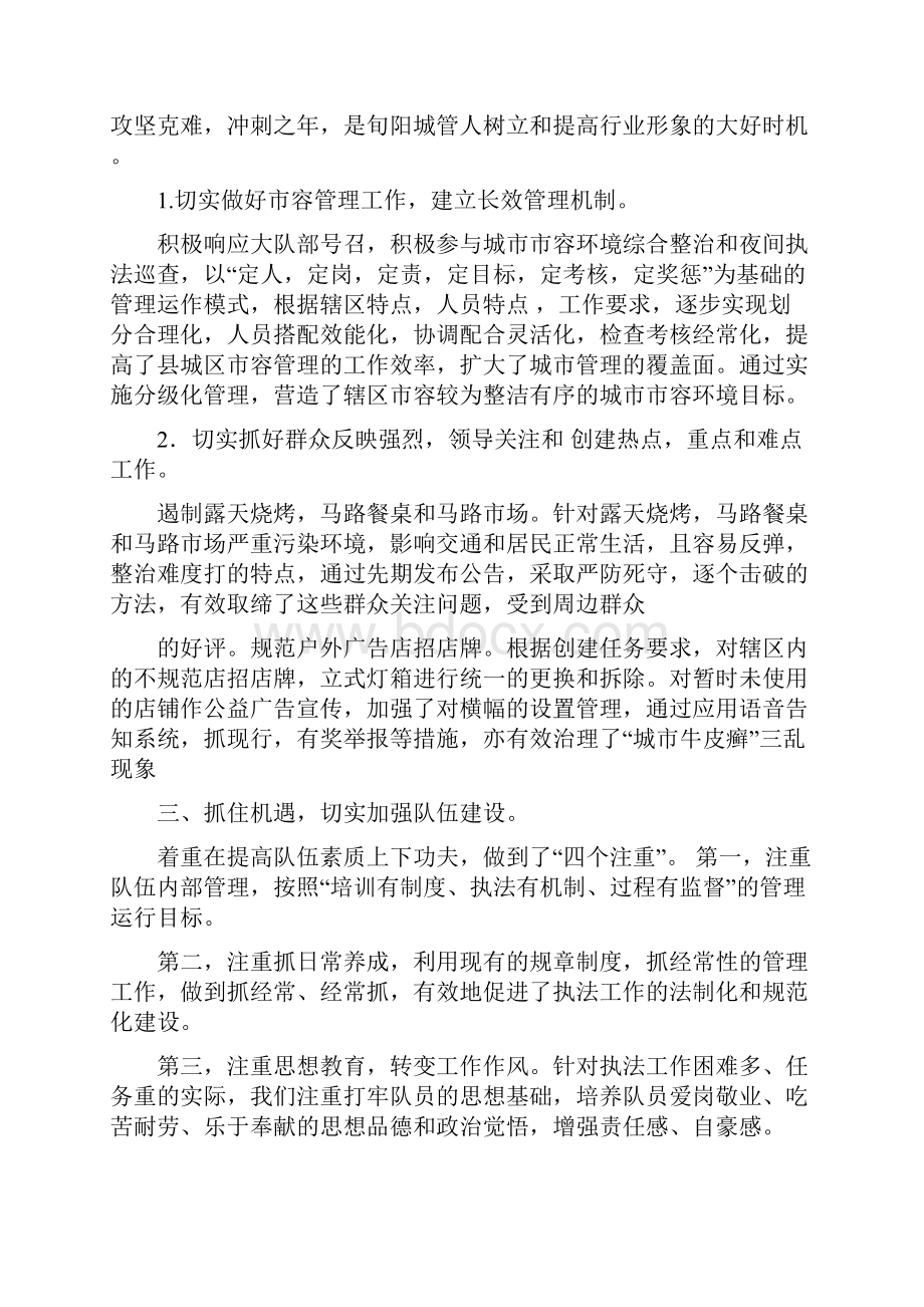 城管执法个人工作总结多篇范文.docx_第2页