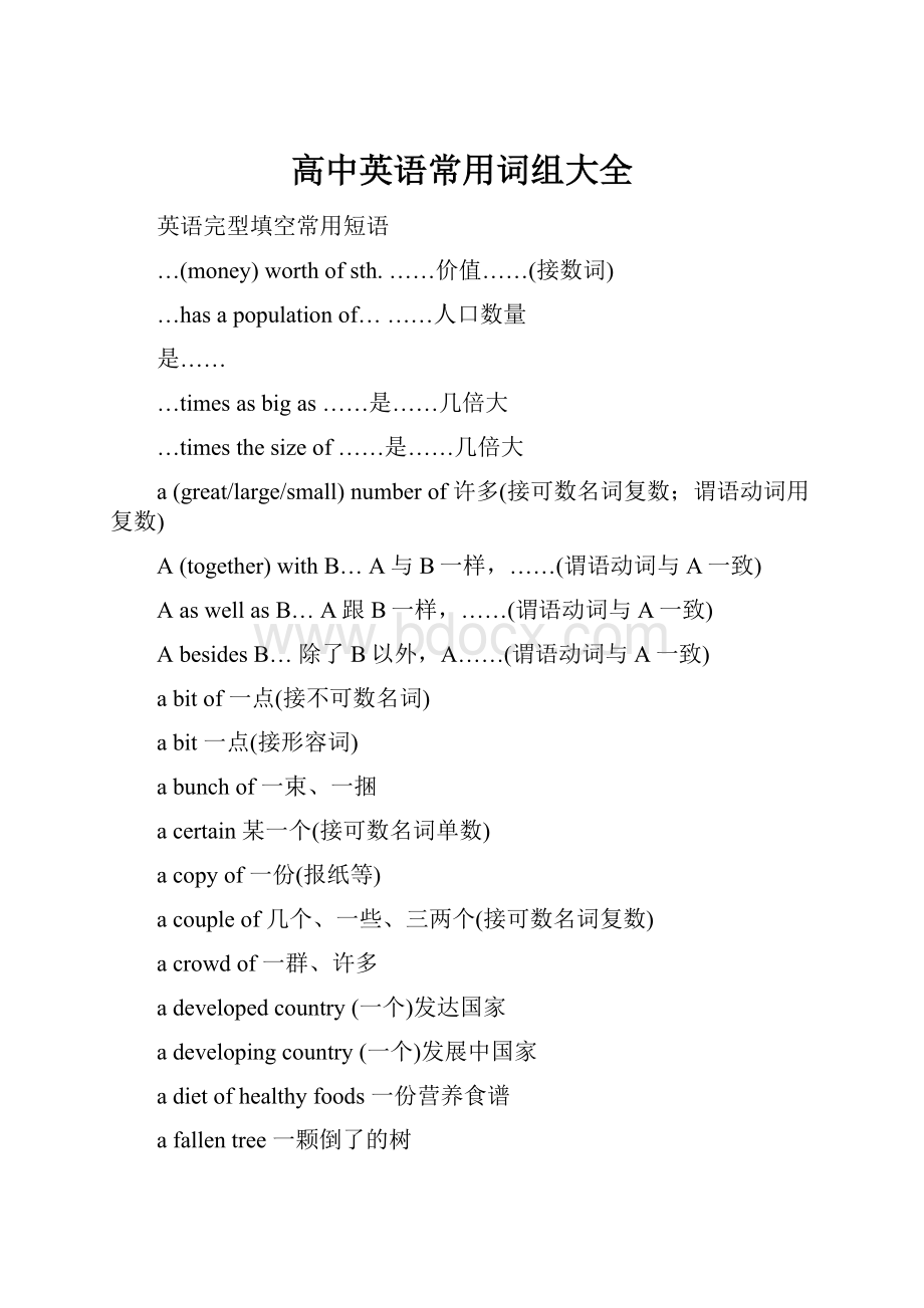 高中英语常用词组大全.docx_第1页