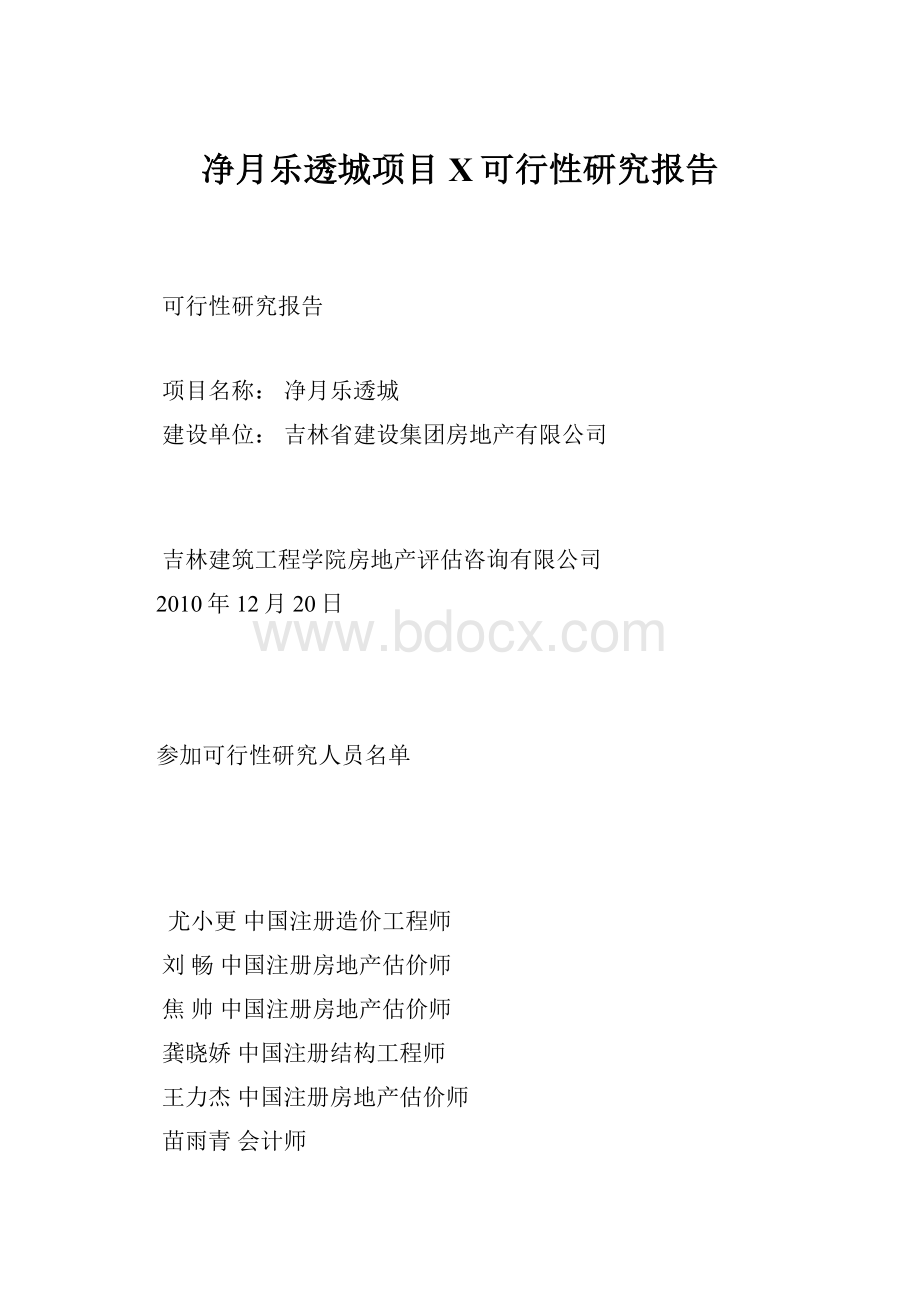 净月乐透城项目X可行性研究报告.docx_第1页