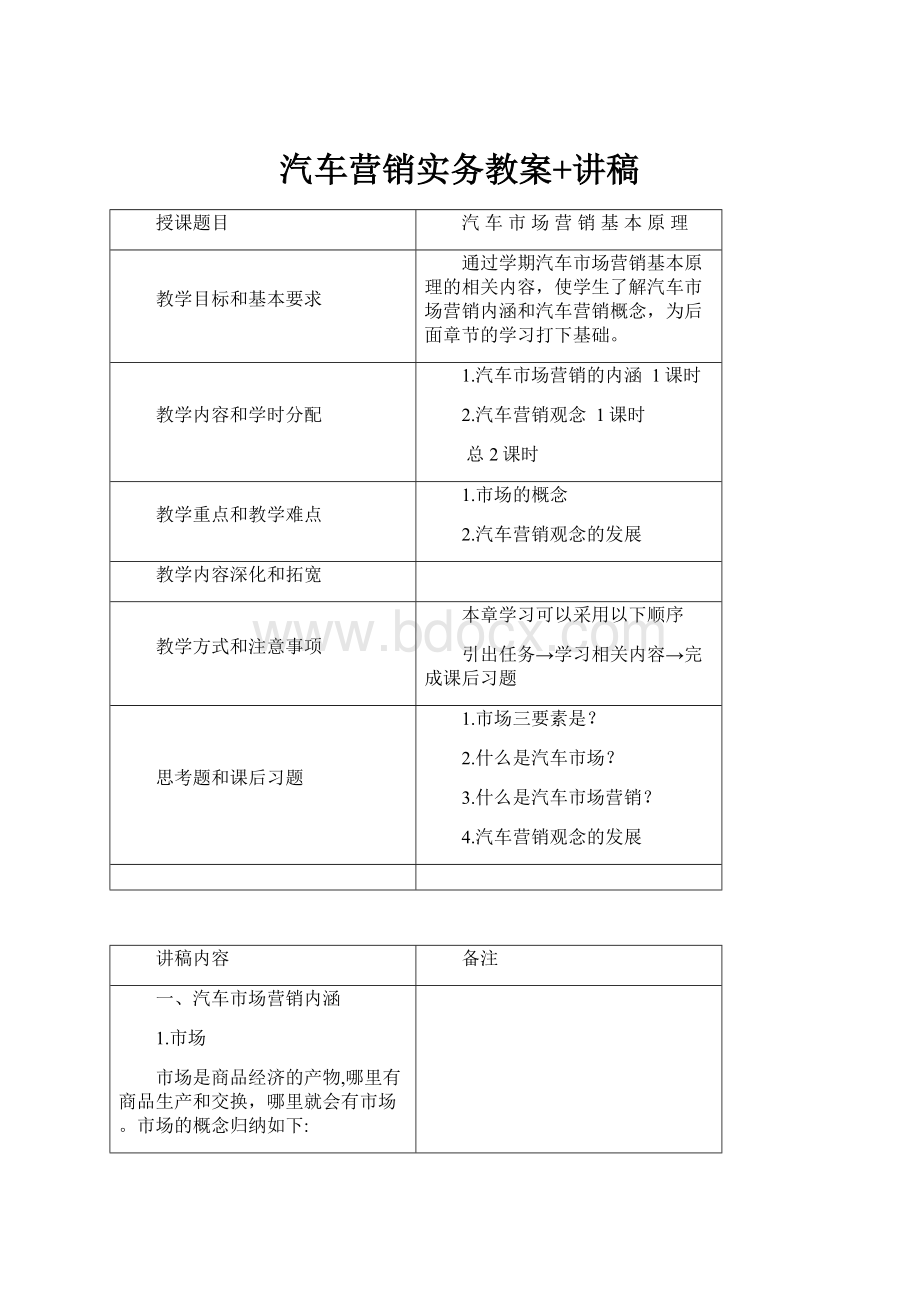 汽车营销实务教案+讲稿.docx_第1页