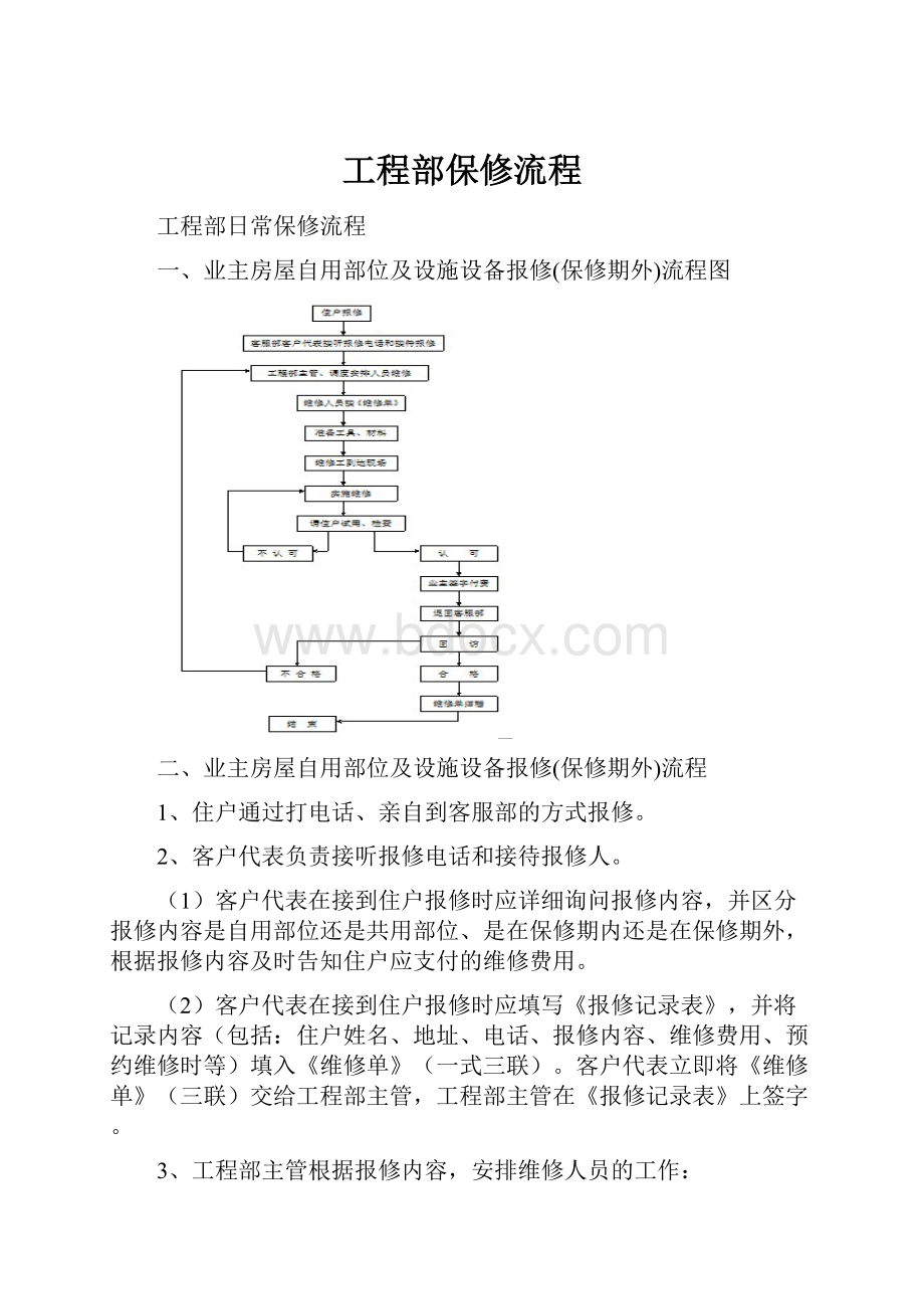 工程部保修流程.docx_第1页