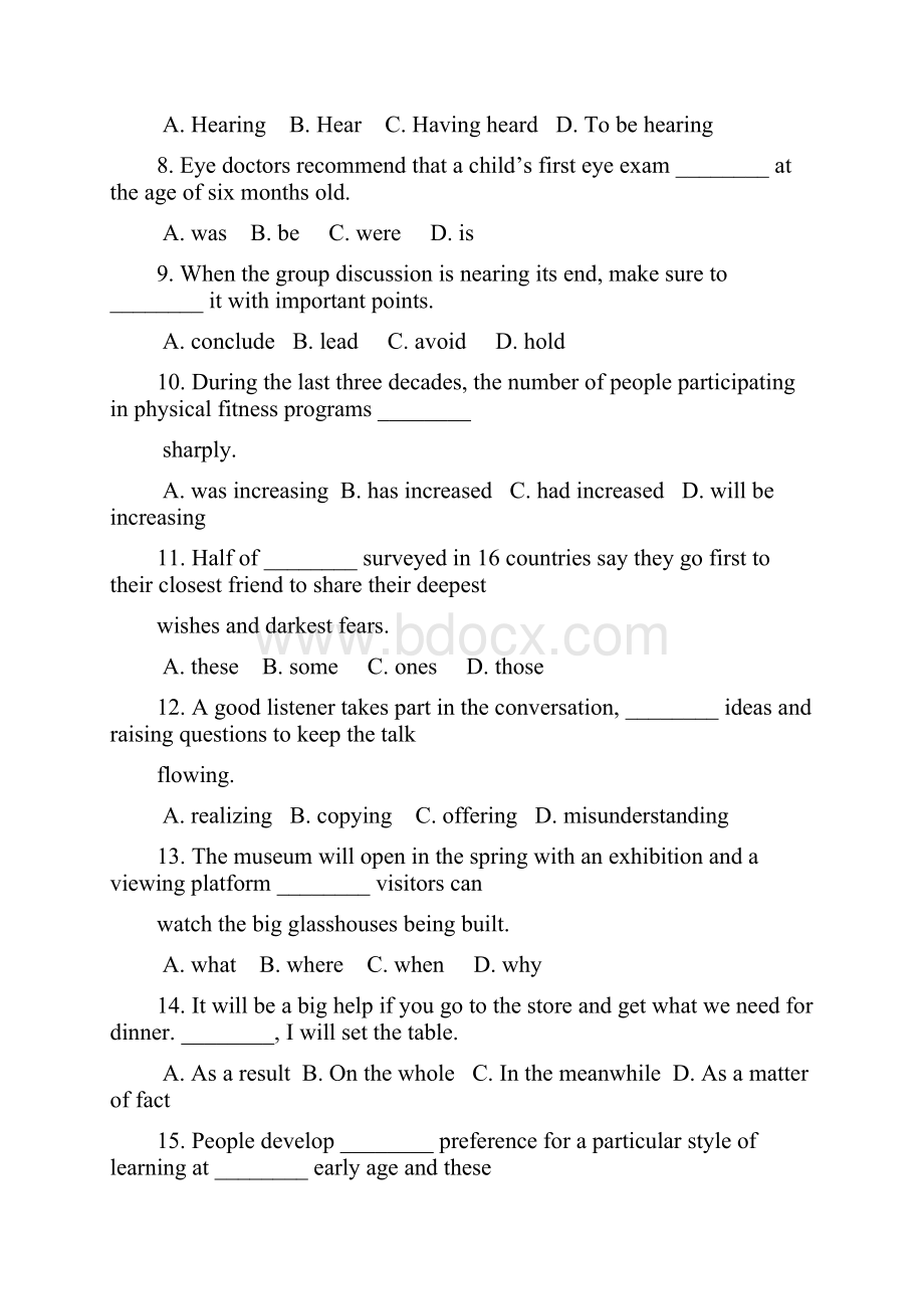 高考英语试题浙江卷word精校版附答案.docx_第2页