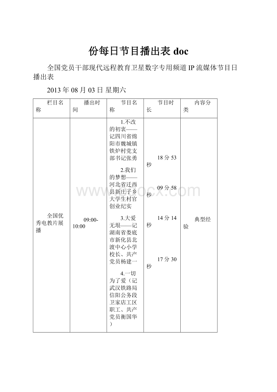 份每日节目播出表doc.docx