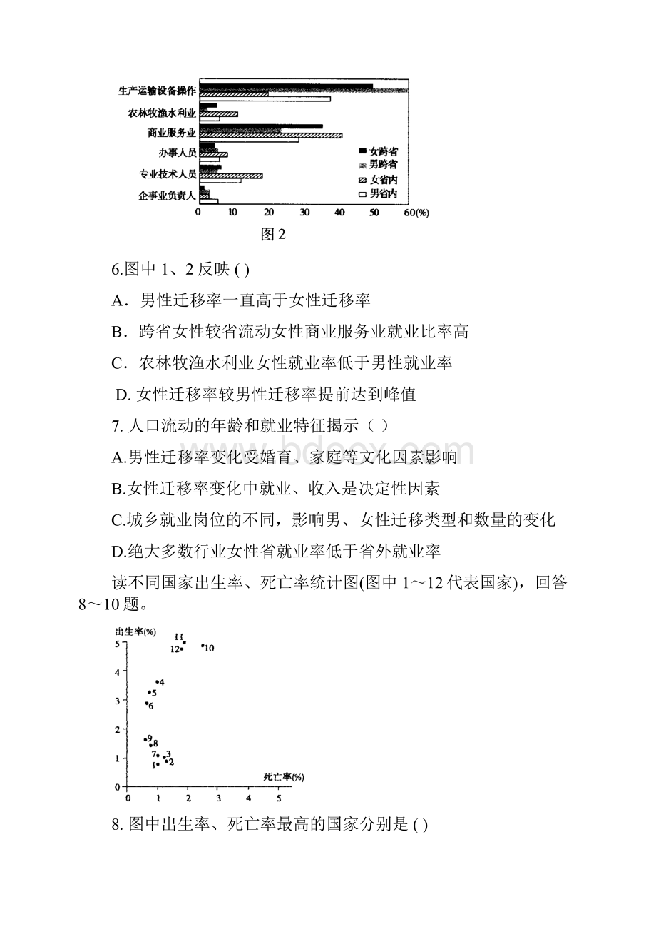 高一地理必修二第一次月考试题.docx_第3页