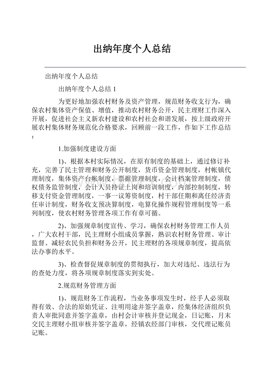 出纳年度个人总结.docx_第1页