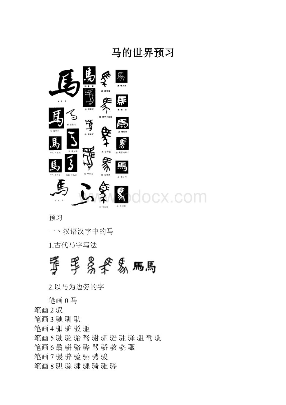 马的世界预习.docx