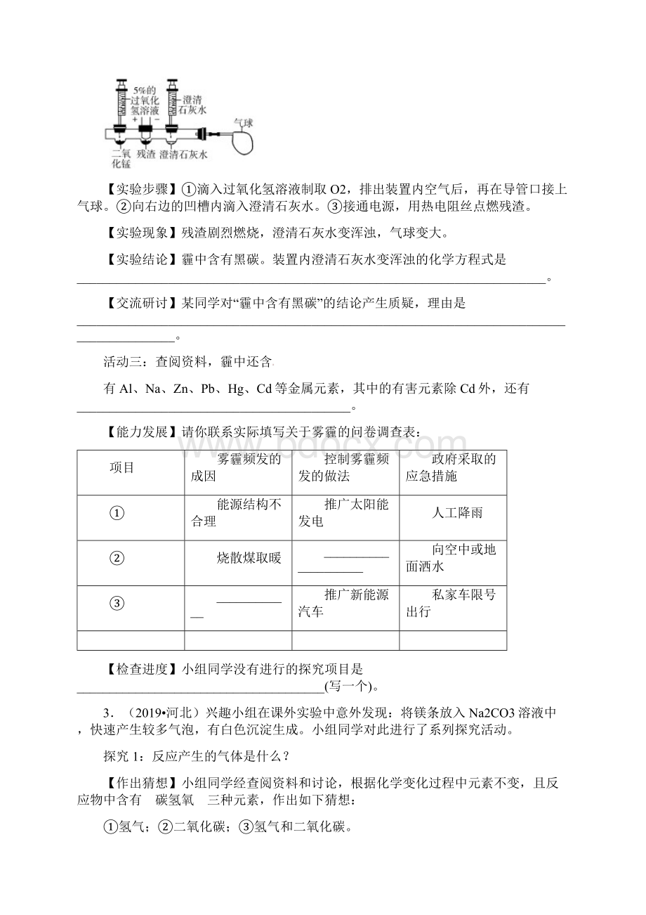 届九年级中考化学热点专题训练专题12科学探究题.docx_第3页