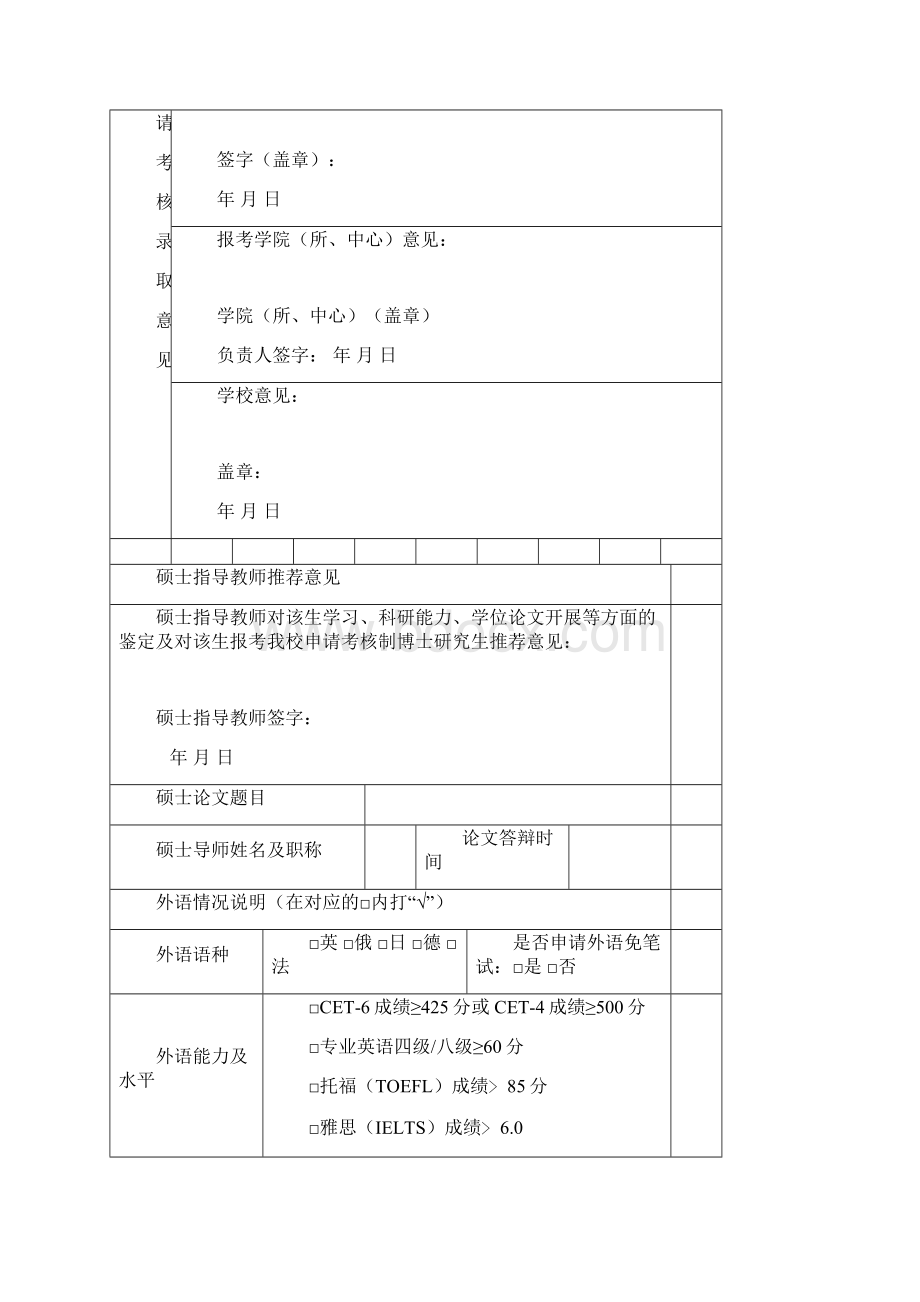 攻读博士学位研究生报考登记表模板.docx_第3页