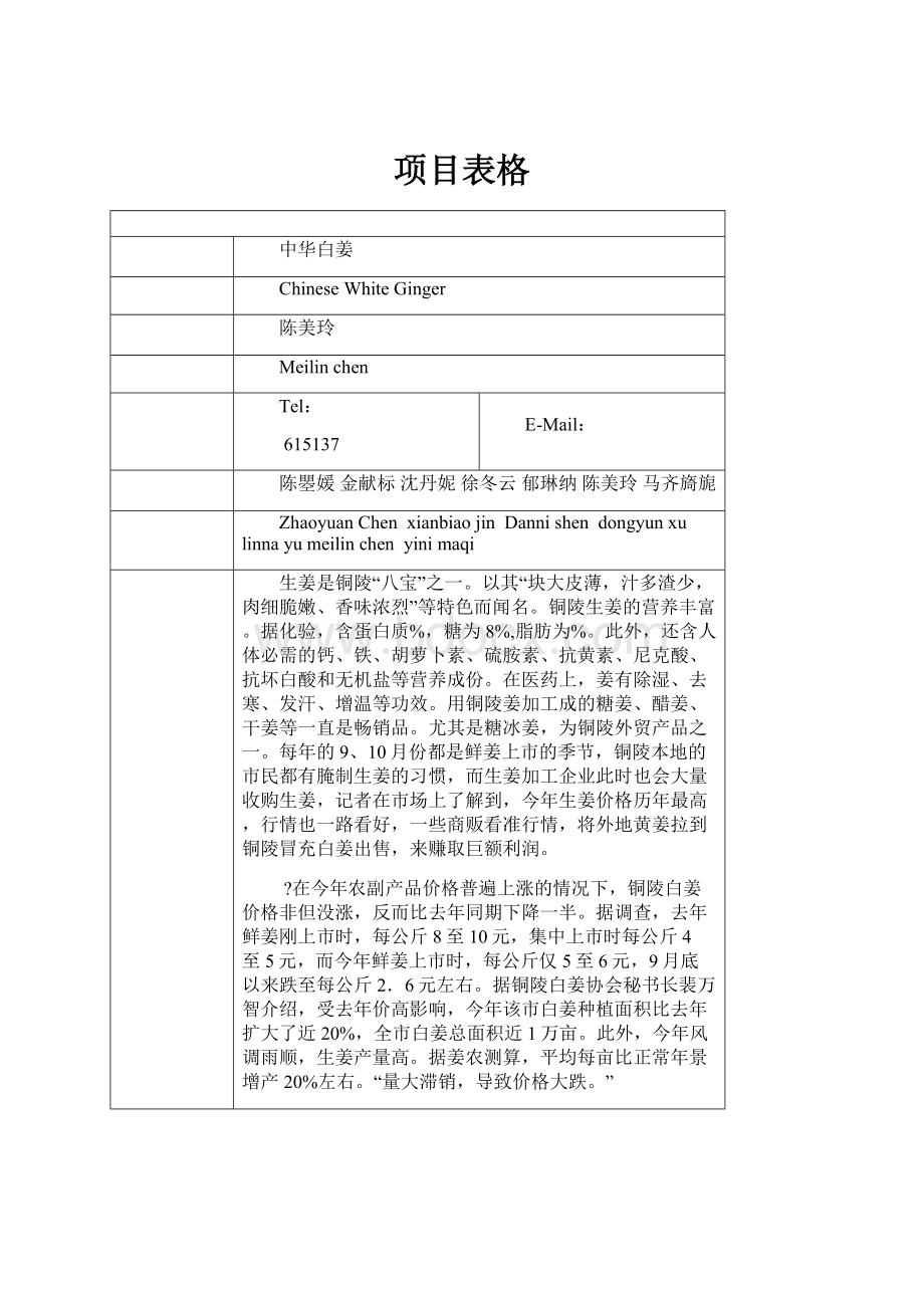 项目表格.docx