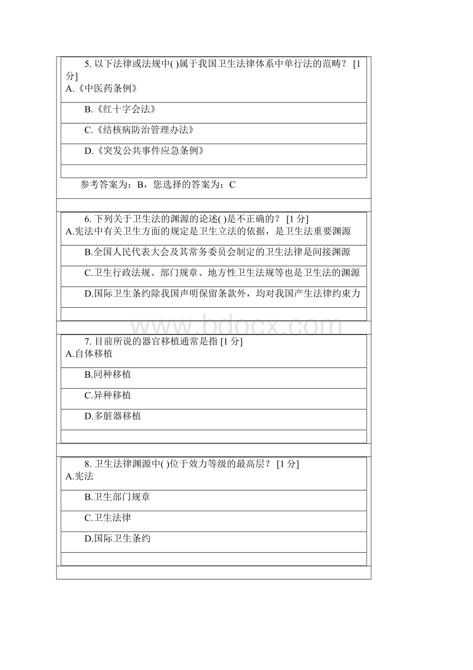 北中医《卫生法学新版》第1次作业.docx_第2页