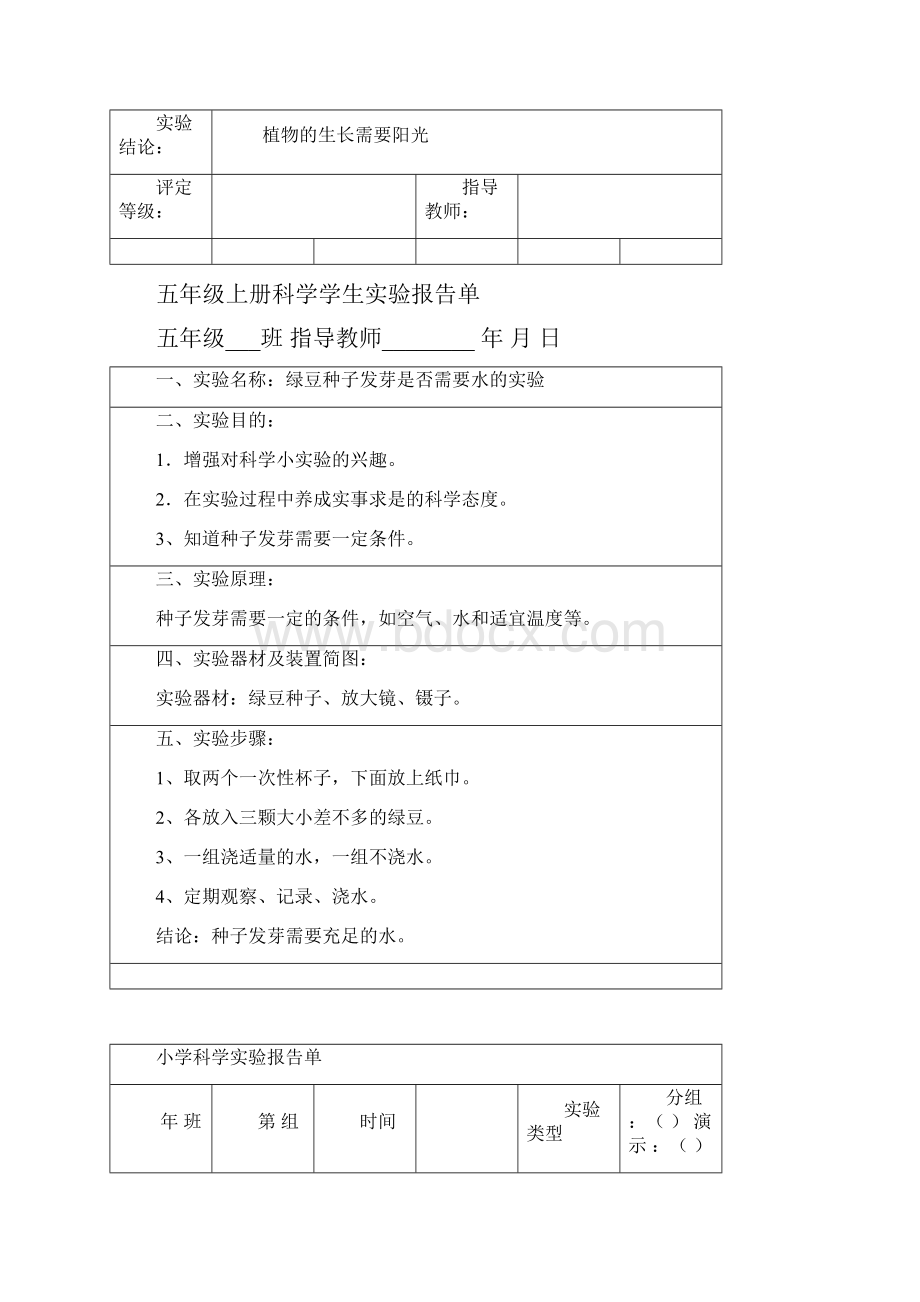 教科版五年级上册科学实验报告单.docx_第3页