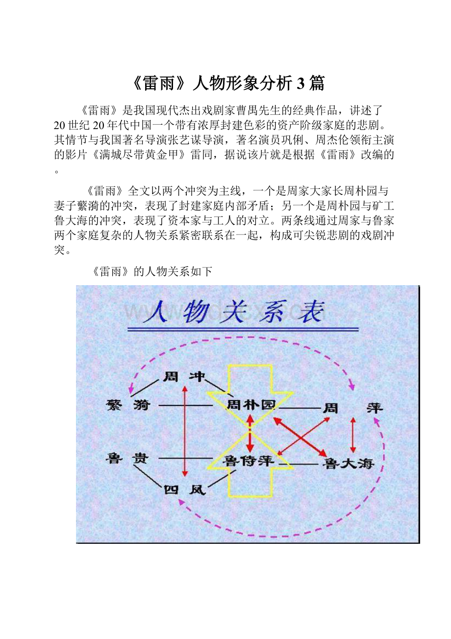 《雷雨》人物形象分析3篇.docx