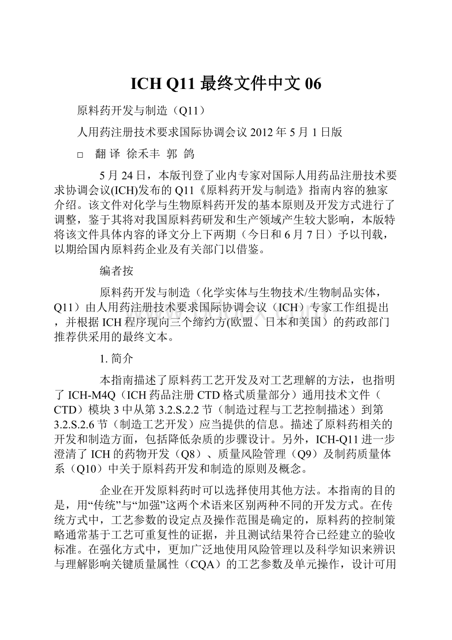 ICH Q11 最终文件中文06.docx_第1页