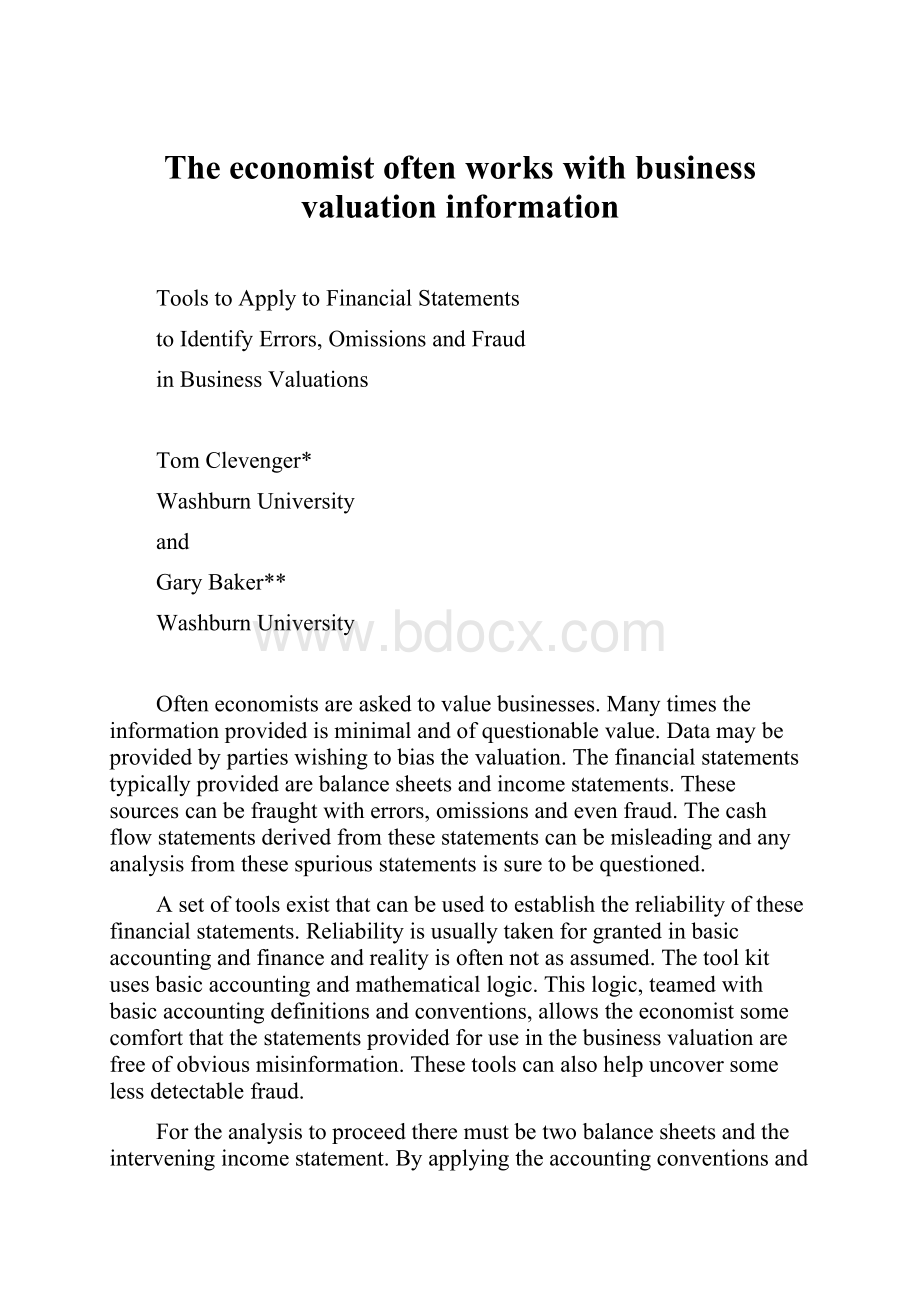 The economist often works with business valuation information.docx