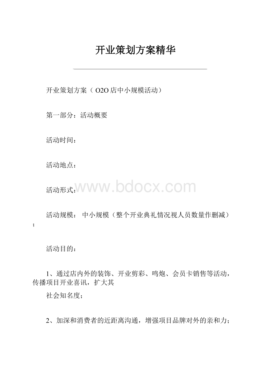 开业策划方案精华.docx