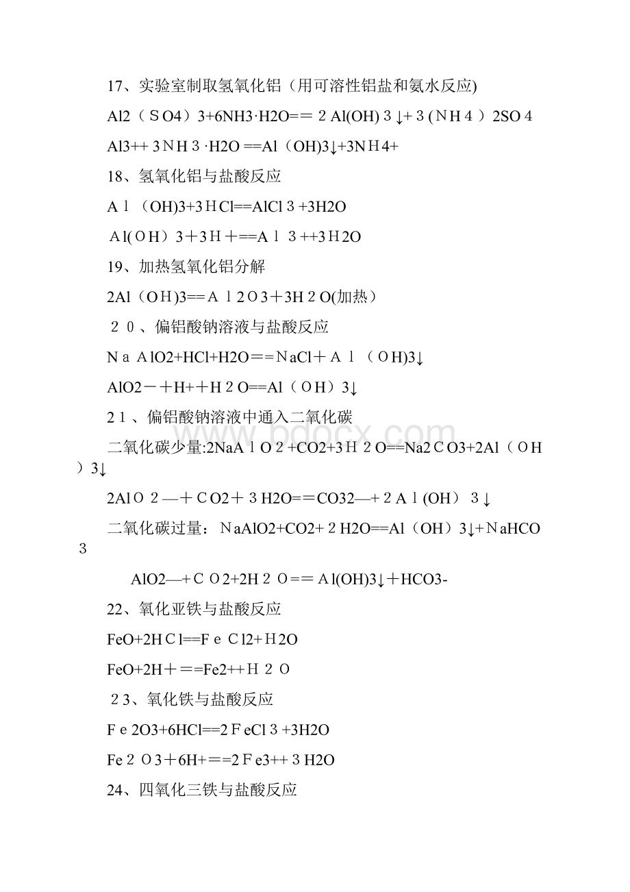 高中化学方程式总结200精选课件.docx_第3页