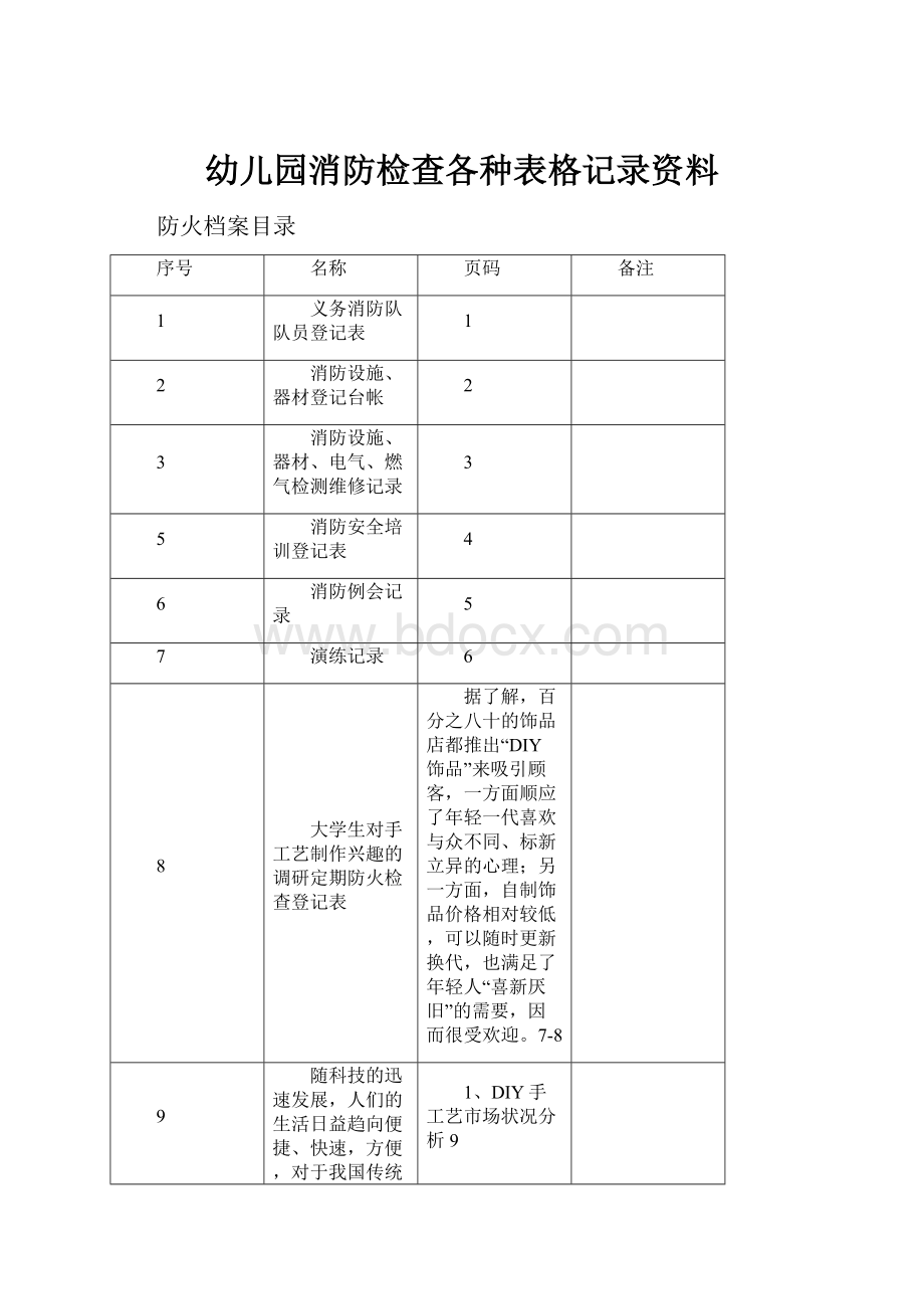 幼儿园消防检查各种表格记录资料.docx_第1页