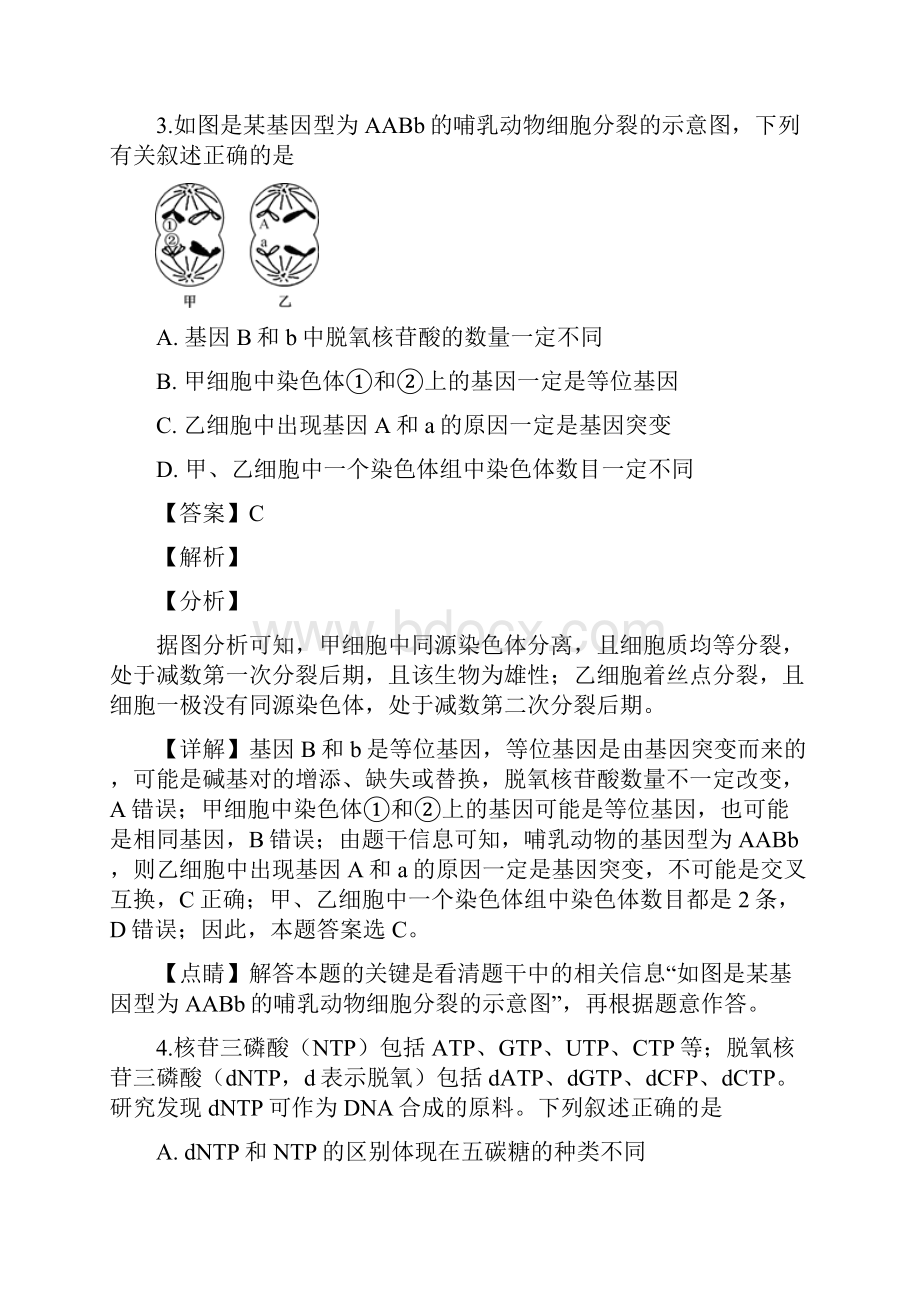 河南省九师联盟届高三上学期质量检测理综生物试题.docx_第3页