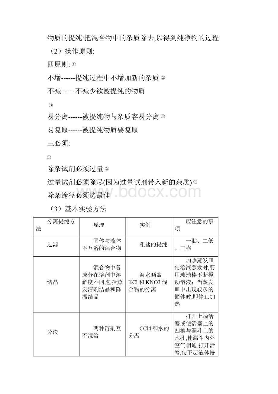 人教版高中化学必修一第1讲 化学实验的基本方法 学生版.docx_第3页