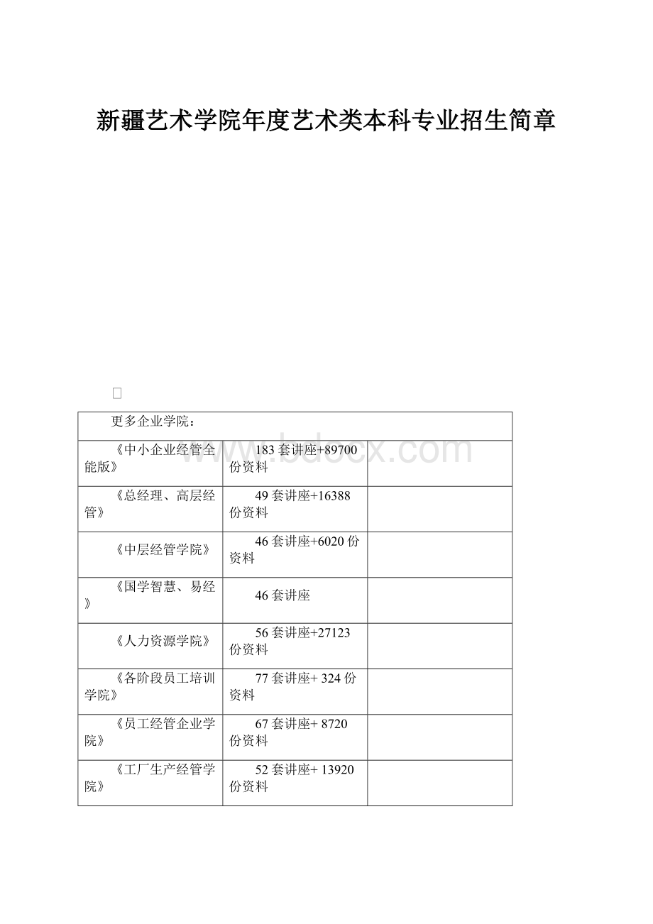 新疆艺术学院年度艺术类本科专业招生简章.docx