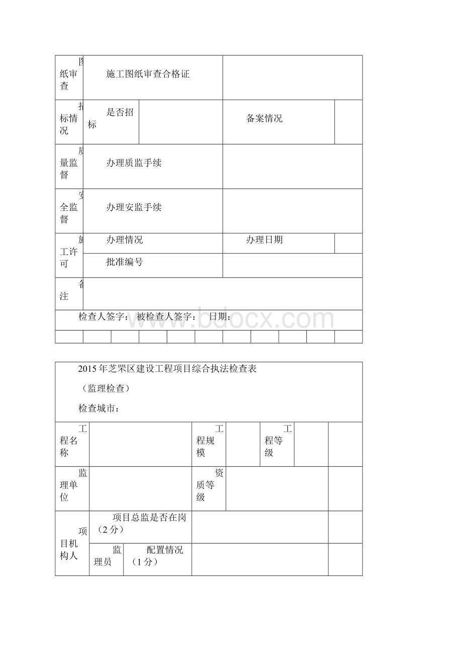 芝罘区工程项目综合执法检查表.docx_第2页