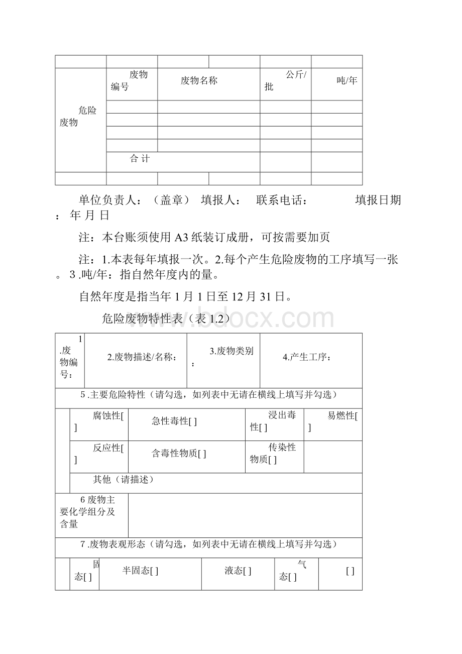 陕西省危险废物管理台账 样表.docx_第3页