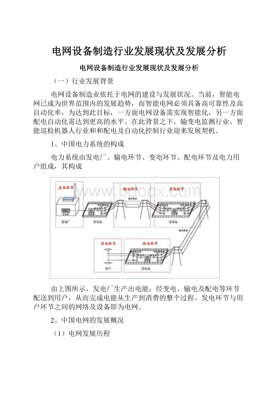 电网设备制造行业发展现状及发展分析.docx_第1页