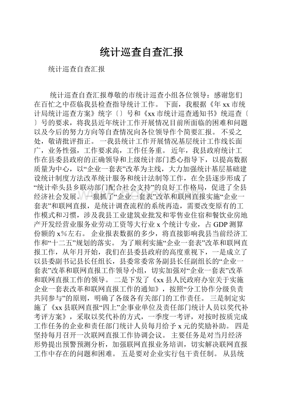 统计巡查自查汇报.docx_第1页