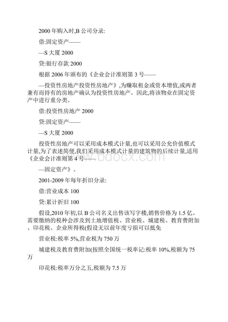 从税收筹划角度对企业投资性房地产的两种处置方法比较.docx_第2页