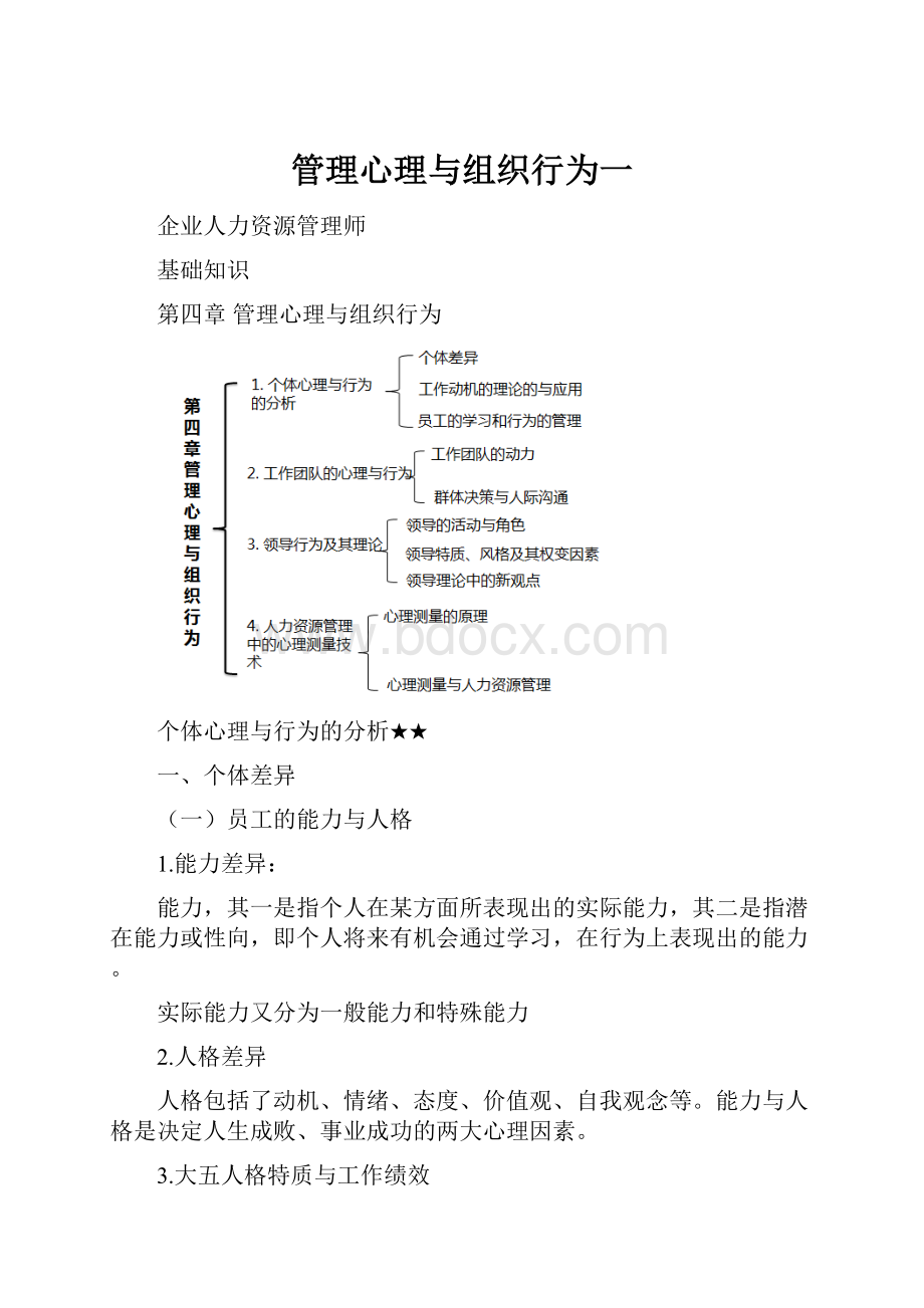 管理心理与组织行为一.docx