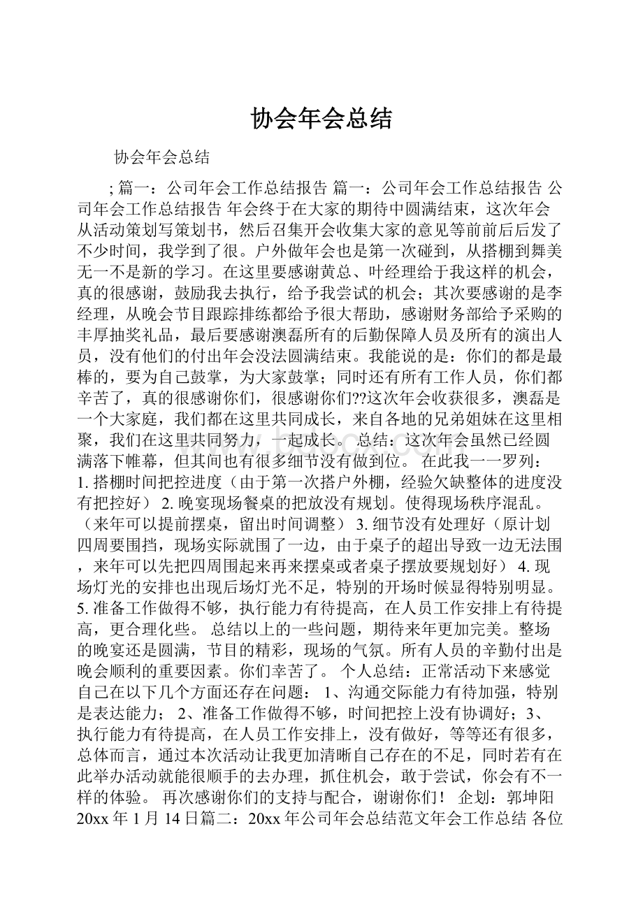 协会年会总结.docx