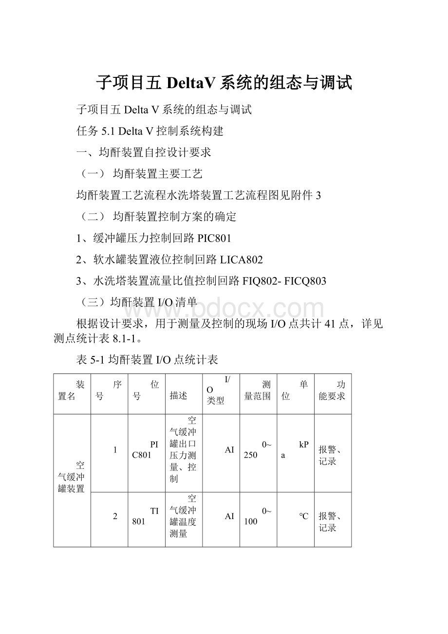 子项目五DeltaV系统的组态与调试.docx_第1页