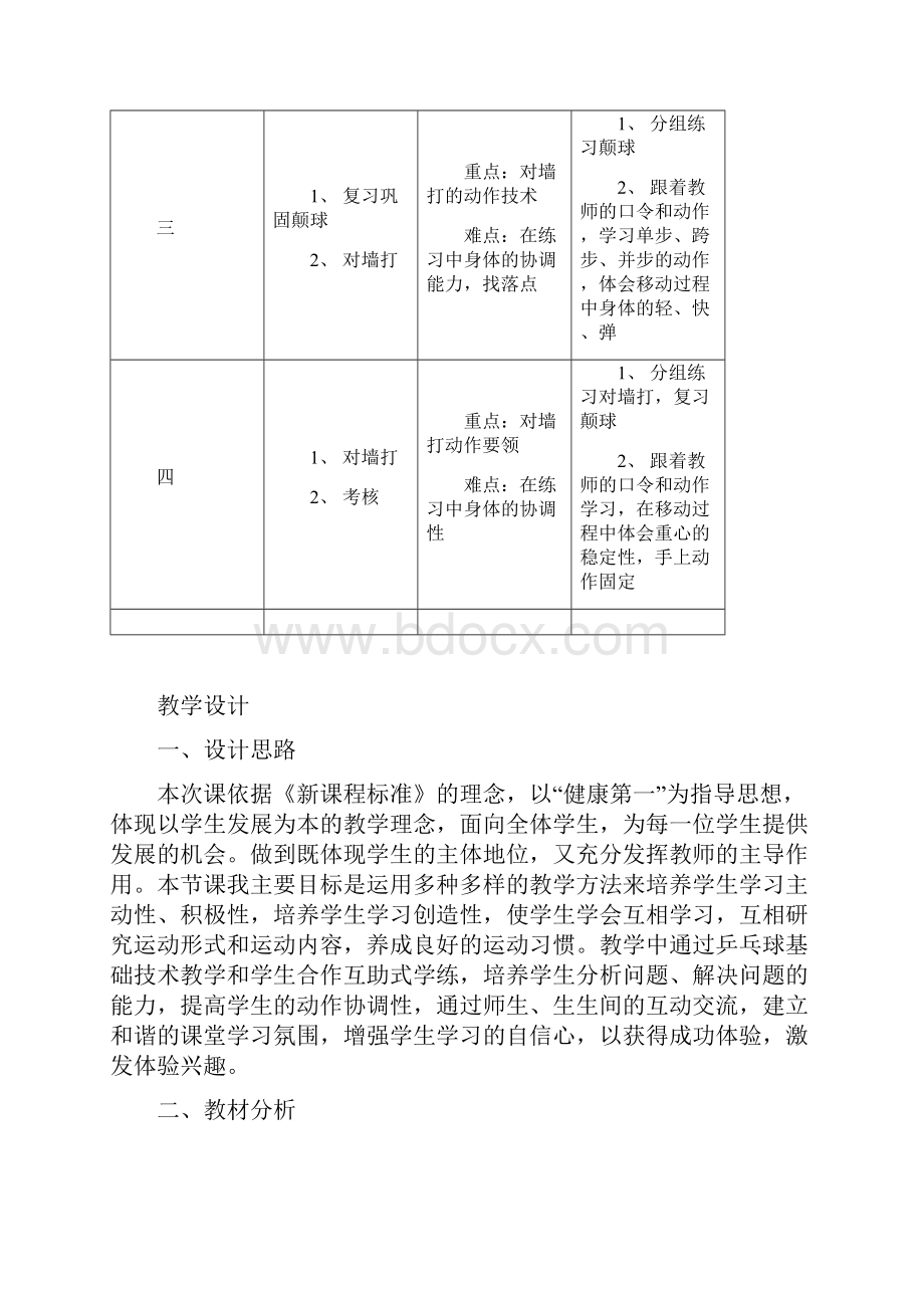 小学乒乓球课教学计划.docx_第2页