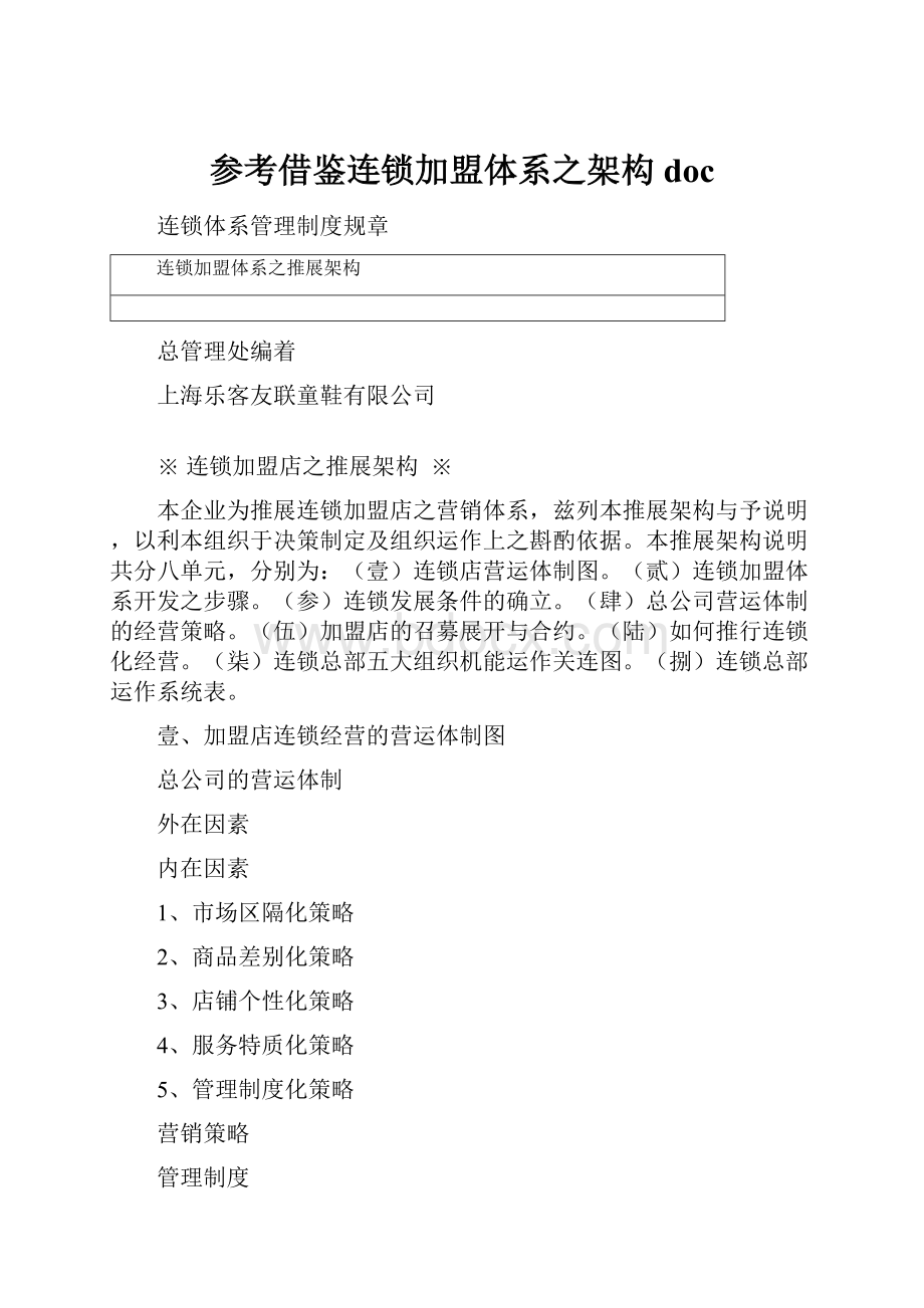 参考借鉴连锁加盟体系之架构doc.docx_第1页