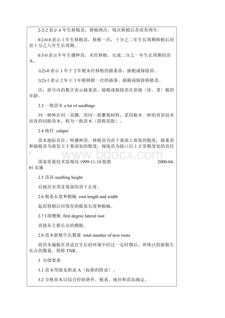 主要造林树种苗木质量分级标准国标.docx_第2页