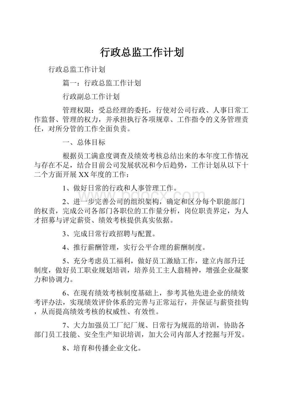 行政总监工作计划.docx_第1页