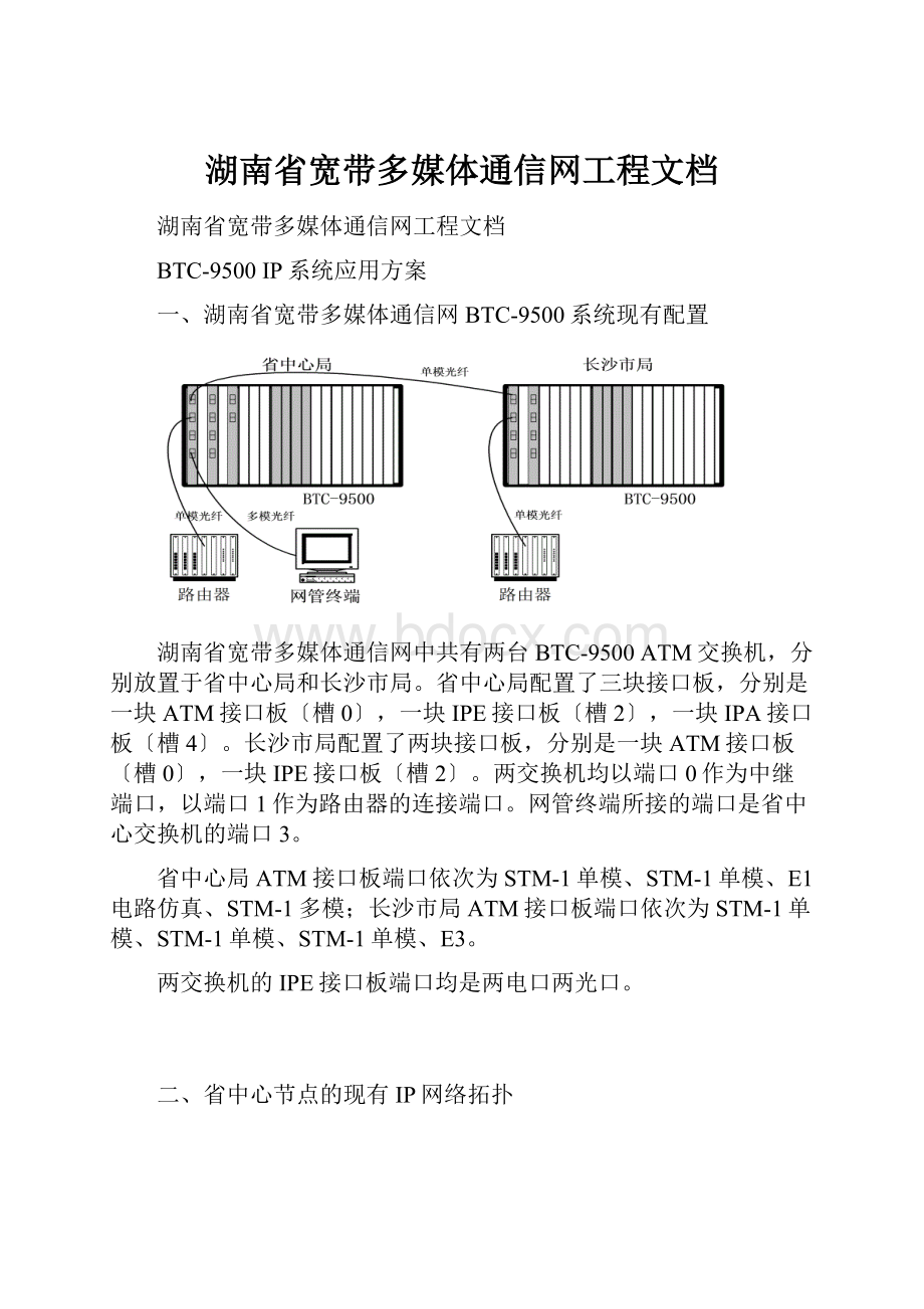 湖南省宽带多媒体通信网工程文档.docx