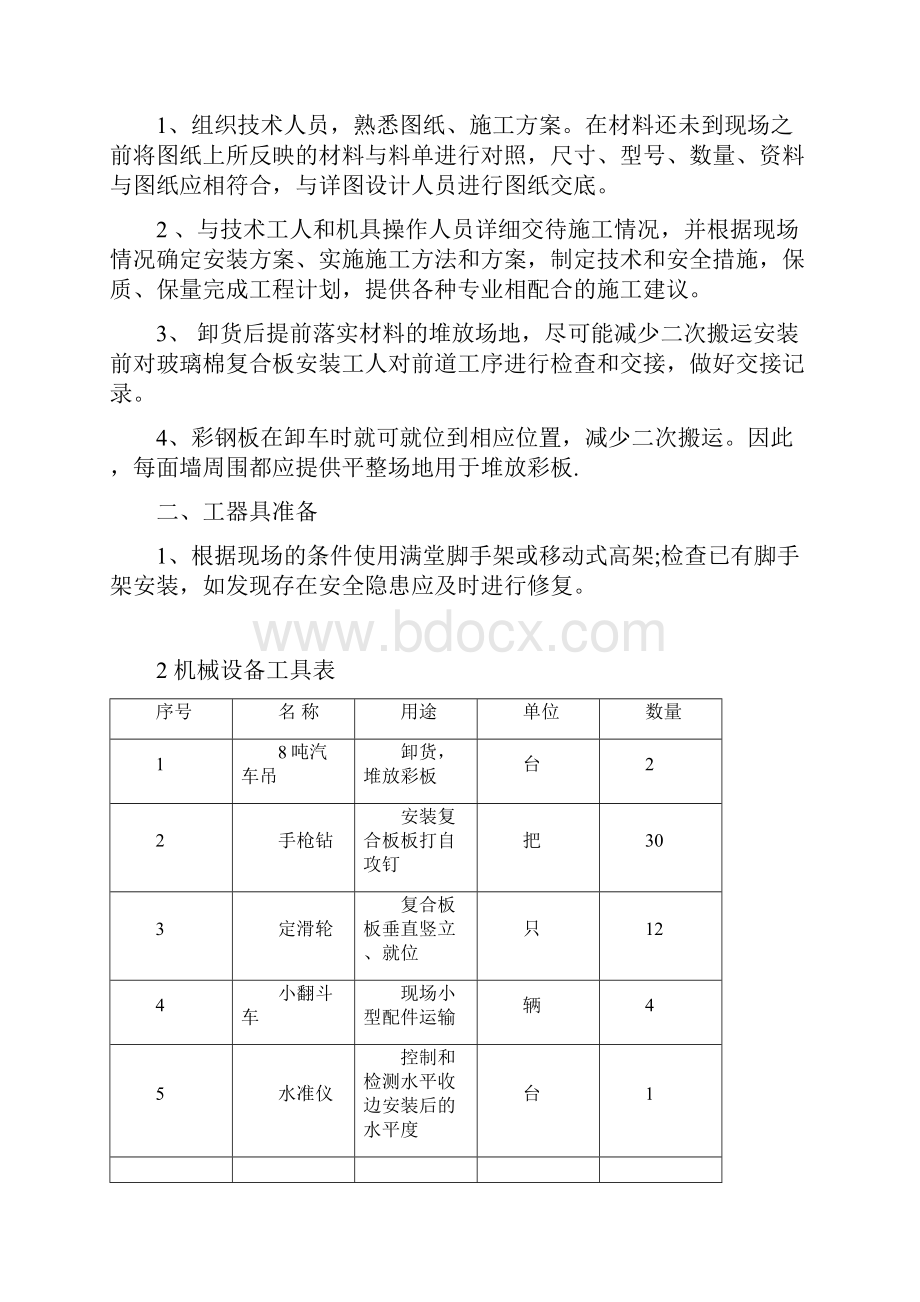 彩钢瓦安装施工方案.docx_第2页