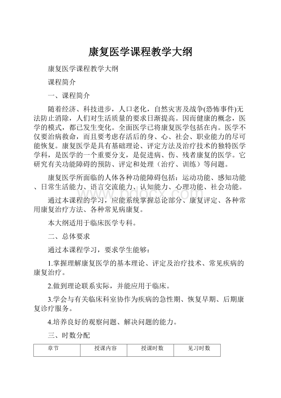 康复医学课程教学大纲.docx