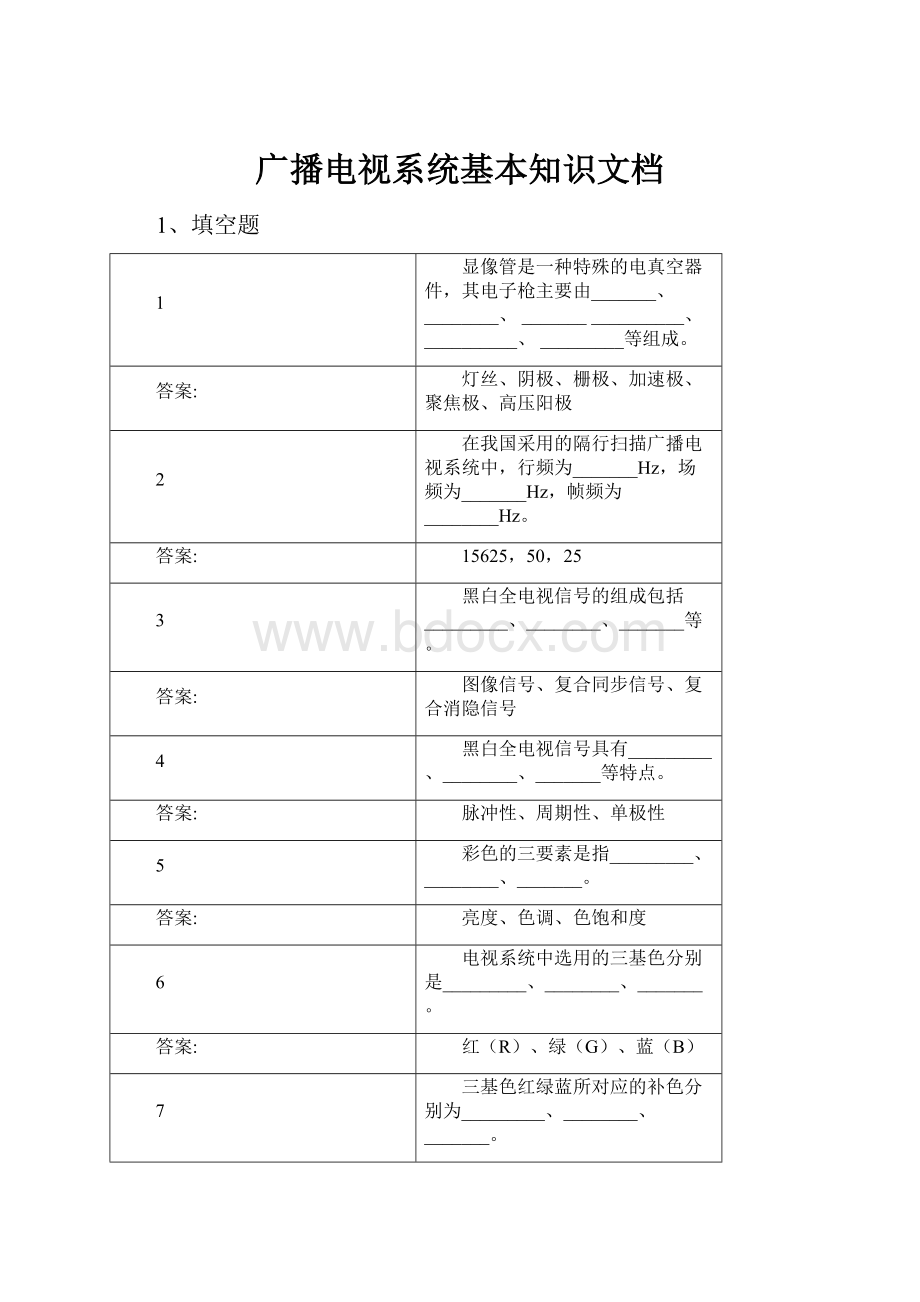 广播电视系统基本知识文档.docx_第1页