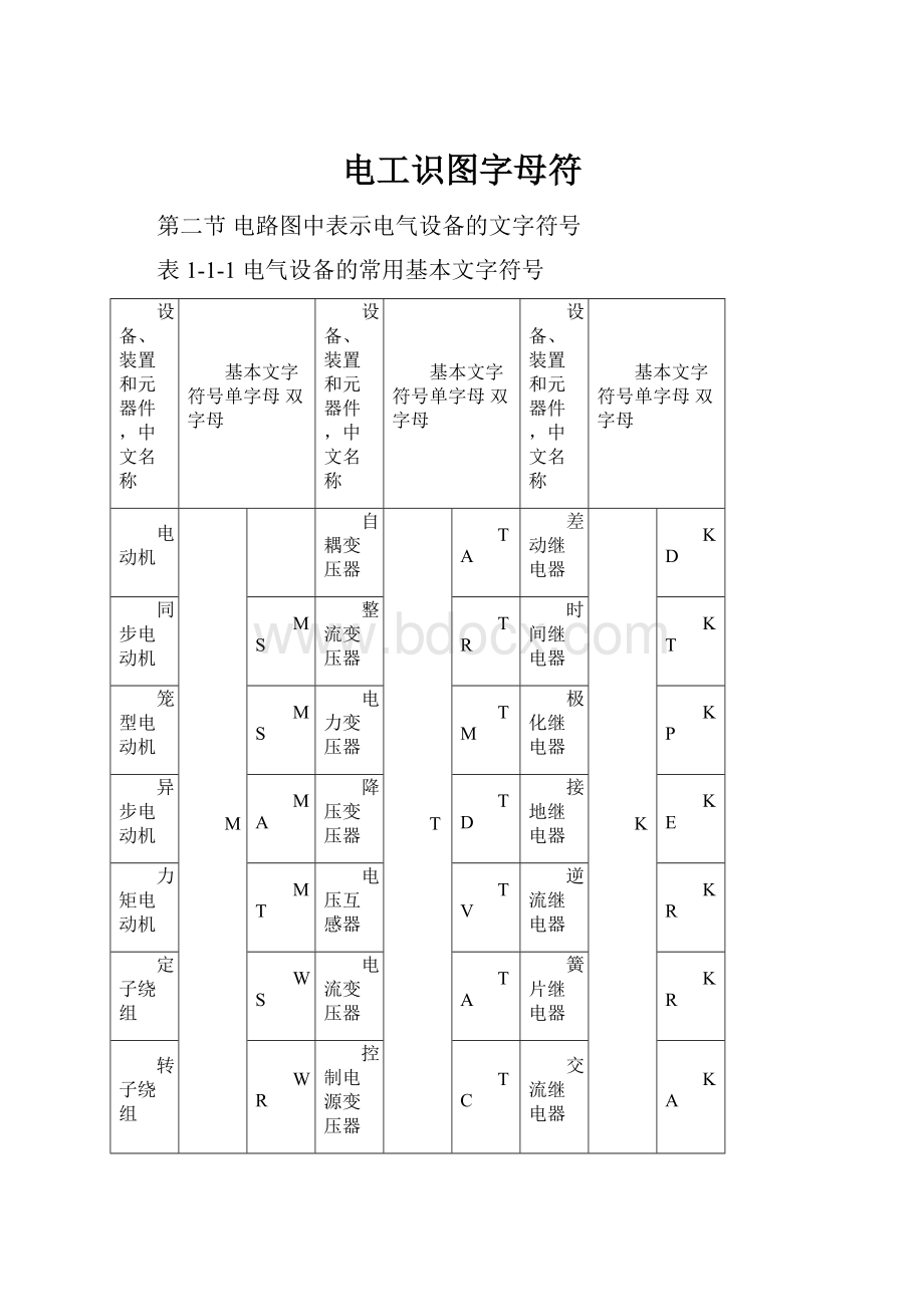 电工识图字母符.docx