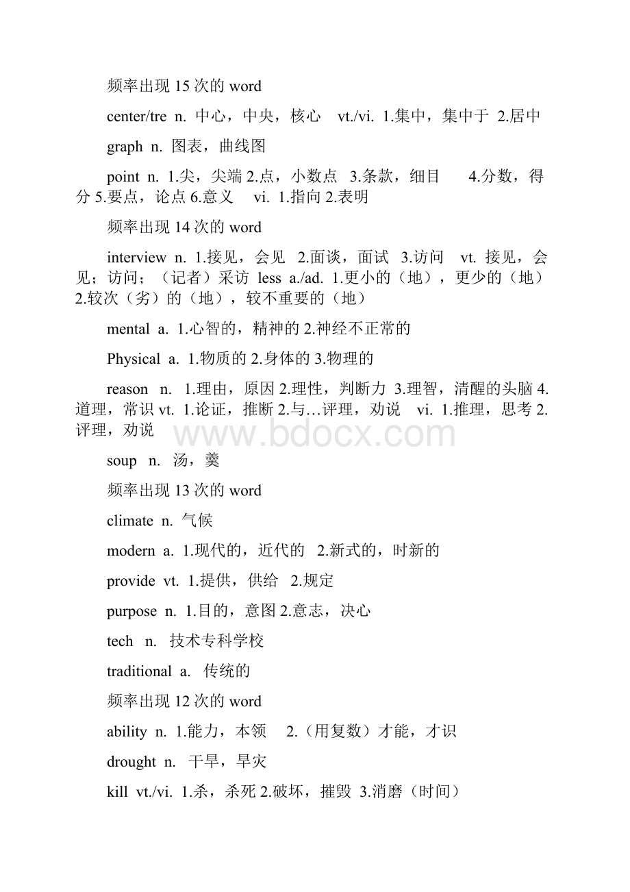 全国同等学力英语高频词汇打印版.docx_第3页