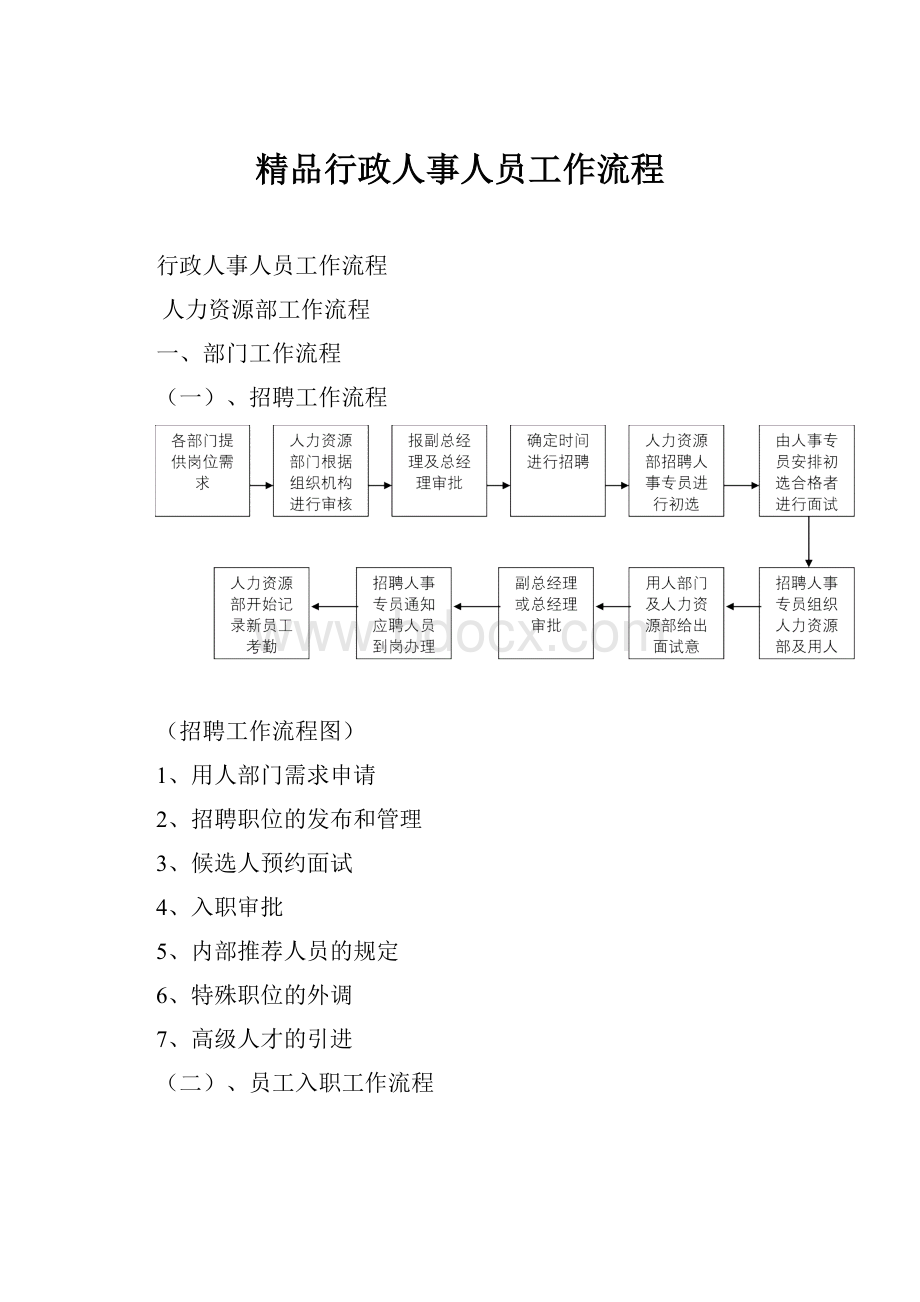 精品行政人事人员工作流程.docx_第1页