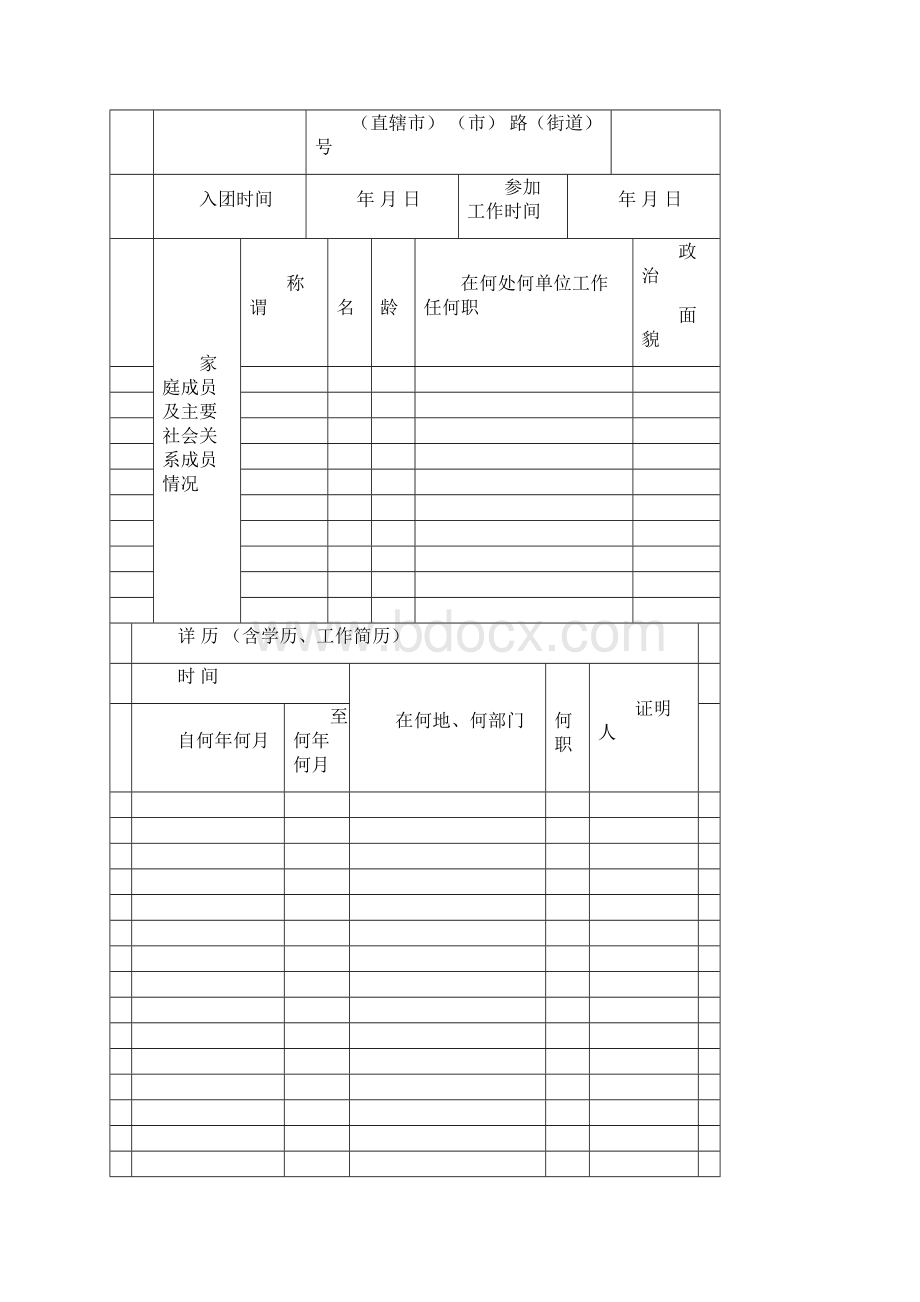 入党积极分子考察登记表样本空表.docx_第2页