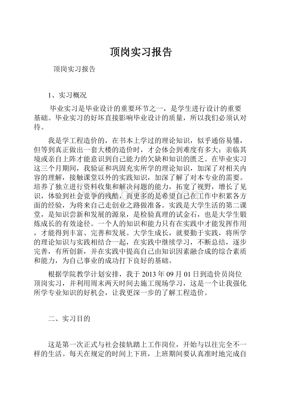 顶岗实习报告.docx